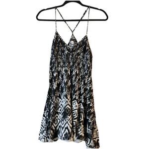 Billabong Womens Racerback Empire Waist Tunic Tank Top Size M Black White